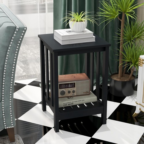 Black side tables - side, room